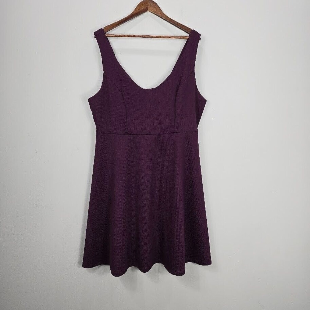 Torrid‎ Mini Dress 2 Plum Maroon Sleeveless Scoop Neck Babydoll Whimsigoth